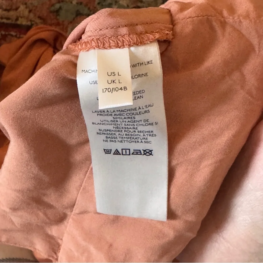 Free People Orange Long-Sleeve Ruched Waist Top - Picture 6 of 10